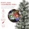 Glitzhome® 7.5ft Pre-Lit Frosted Cashmere Pencil Pine Artificial Christmas Tree, Multicolor LED Lights